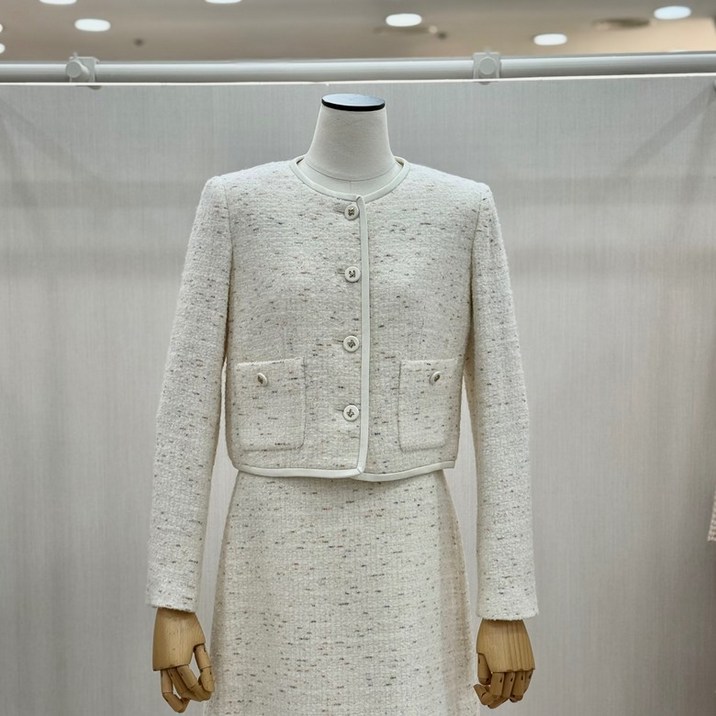 잇미샤 잇미샤  텍스쳐 블록 칼라리스 셋업 자켓 (ITOBWJK250)_DG