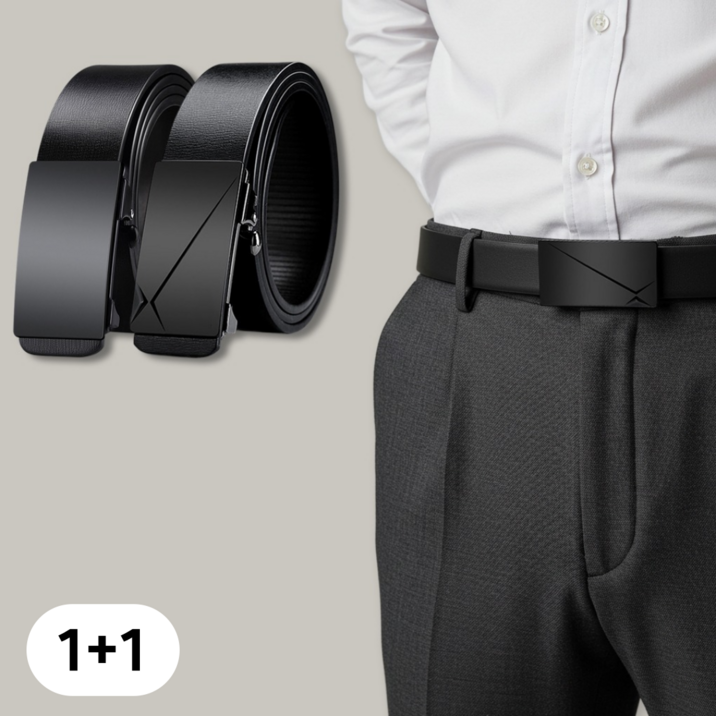 아루카 원터치 자동 버클 남자 정장 허리띠 가죽 남성 벨트