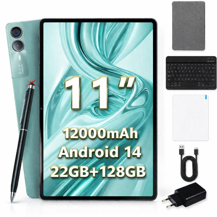 태블릿 PC 대화면 안드로이드 4G LTE WiFi 22GB/128GB OLED 옥타코어 키보드 패키지 터치펜/케이스/보호필름 포함