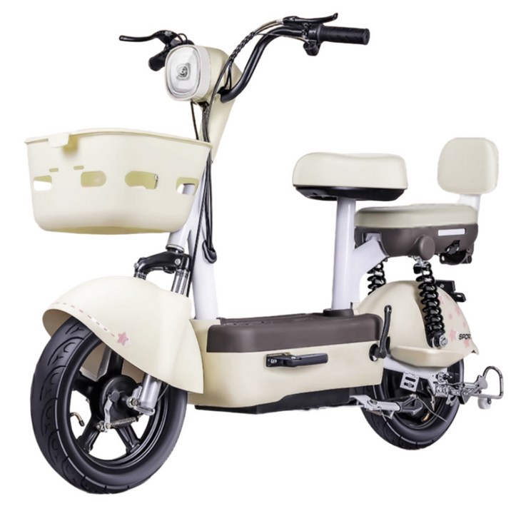 볼트란 전동 스쿠터 전기 오토바이 출퇴근 바이크 성인용 자토바이, 크림 화이트