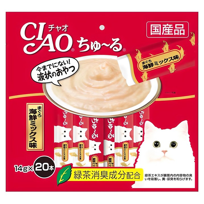 챠오츄르 고양이 짜먹는 간식 20p, 혼합맛참치해산물, 280g, 1개