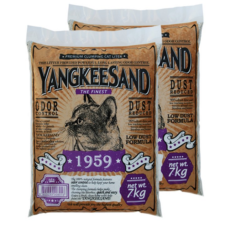 양키샌드 응고형 1959 피톤치드 고양이 모래, 7kg, 2개 20230804