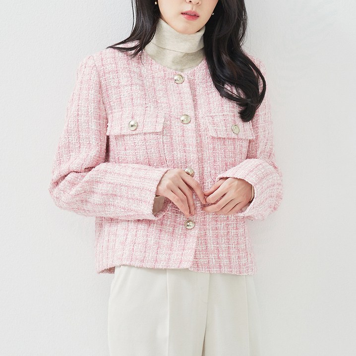 로엠 여성용 컬러 트위드 자켓