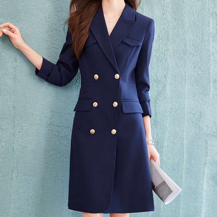 페이퍼먼츠 더블 카라 정장 미디 원피스 23075 T 빅사이즈 포함