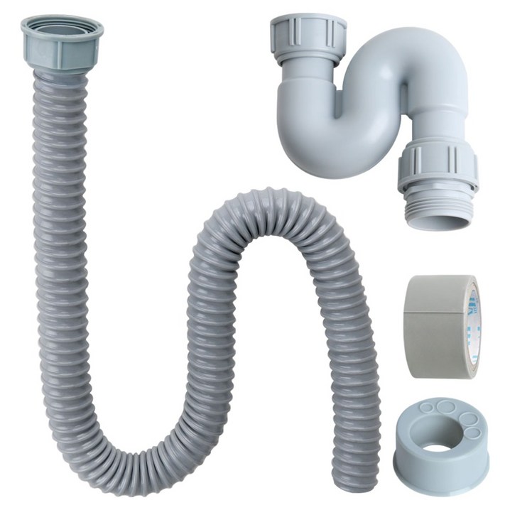 와이넷 국산 싱크대호스 100cm  S트랩 세트