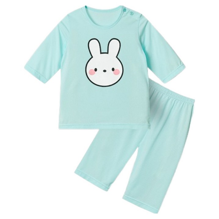 유니프랜드 아동용 토끼 쿨메쉬 7부내의 상하 세트