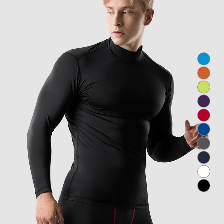 아르메데스 남성용 반목터틀 긴팔 무지테크핏 언더레이어 AR53