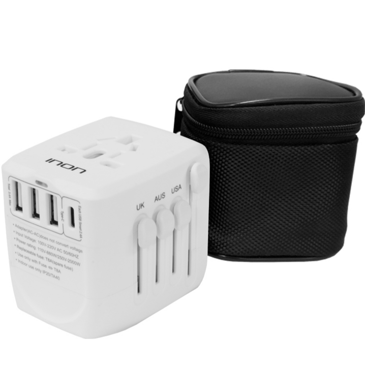 아이논 USB 4포트 여행용 멀티어댑터 화이트 INTA410CWH, 1개