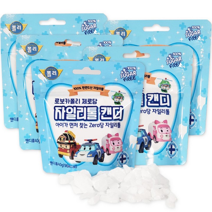 로보카폴리 제로당 자일리톨 캔디 40g, 40g, 자일리톨, 5개 로보카폴리 제로당 자일리톨 캔디 40g, 40g, 자일리톨, 5개
