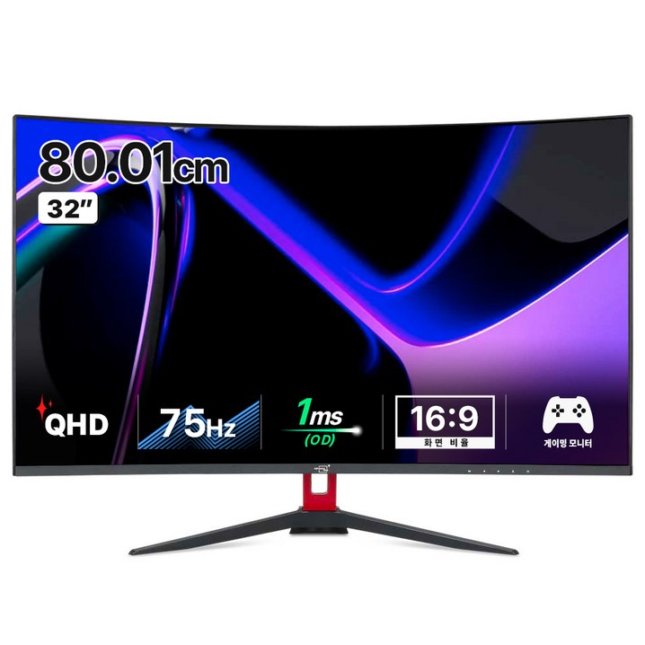 어드밴스원 80.01cm 커브드 보더리스 QHD 게이밍모니터, 80.01cm, M32Q75P무결점