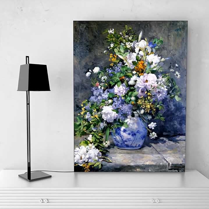 르누아르 봄의꽃 캔버스 액자 벽걸이 인테리어 그림
