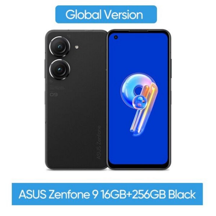 아수스 Zenfone 9 5G 스마트폰 스냅드래곤 8 Gen 1 5.9 인치 120Hz AMOLED 스크린 4300mAh 30W 고속 충전 휴대폰 NFC, 16GB 256GB Black, 04 16GB 256GB Black