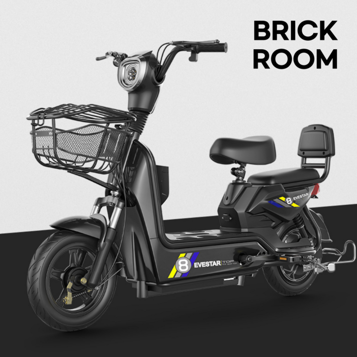 BRICKROOM 3세대 전기 스쿠터 자토바이 전동 출퇴근 팻바이크 2인용 자전거 배터리 분리형, 블랙, 14A납산65km BRICKROOM 3세대 전기 스쿠터 자토바이 전동 출퇴근 팻바이크 2인용 자전거 배터리 분리형, 블랙, 14A납산65km