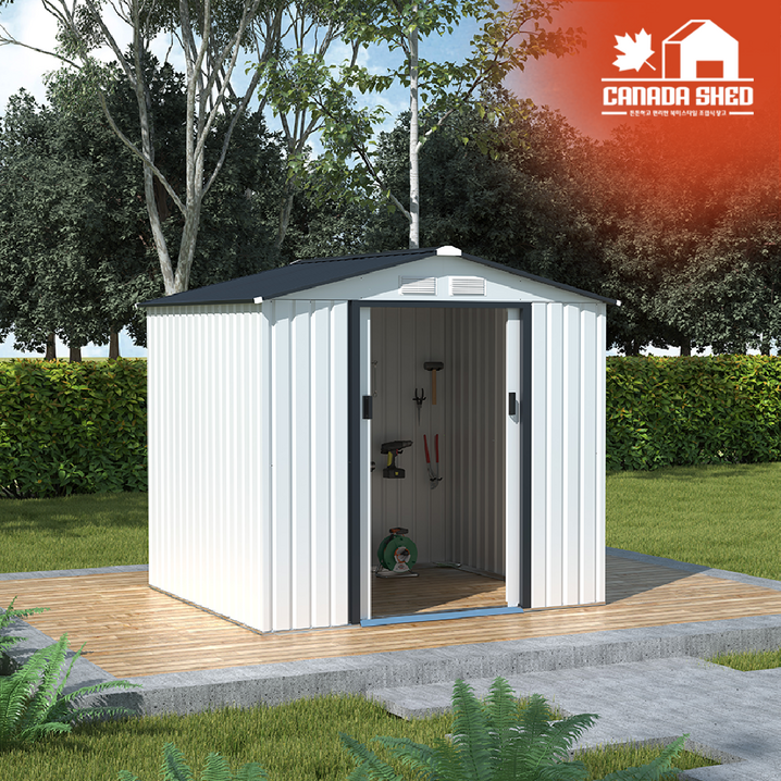 캐나다쉐드 조립식창고 MINI BASE2 2.1×1.9m 1.2평형 미니창고 학교창고 운동장창고 코스트코창고 마당창고 소형창고 농막 야외창고