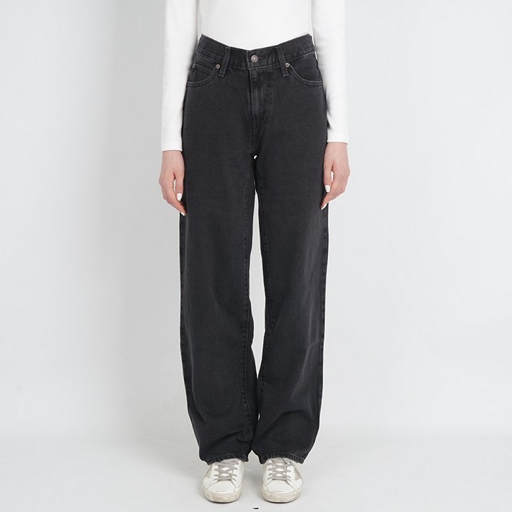 리바이스 여성 청바지 94 배기 진 블랙 A35100000