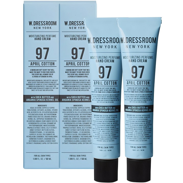 더블유드레스룸 퍼퓸 핸드크림 97 에이프릴코튼향, 50ml, 2개 더블유드레스룸 퍼퓸 핸드크림 97 에이프릴코튼향, 50ml, 2개