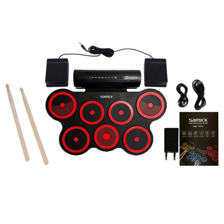 삼익악기 폴더블 롤 전자드럼패드 SERD1PLUS, SERD1PLUS레드, 1개