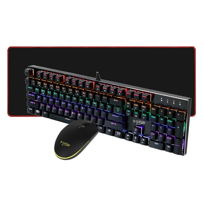 지클릭커 스페셜 키보드 적축 + 마우스 + 장패드 세트, BLACK, GMK-510X, 일반형