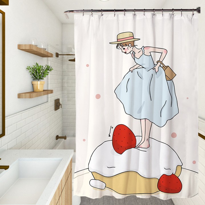 페어링 북유럽풍2 욕실 샤워 커튼 YL314 90 x 180 cm, 1개, 멀티혼합컬러, 혼합색상