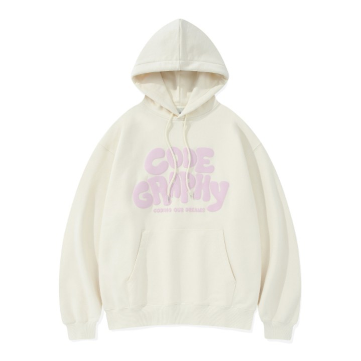코드그라피 JELLY 로고 후드티_아이보리 334826