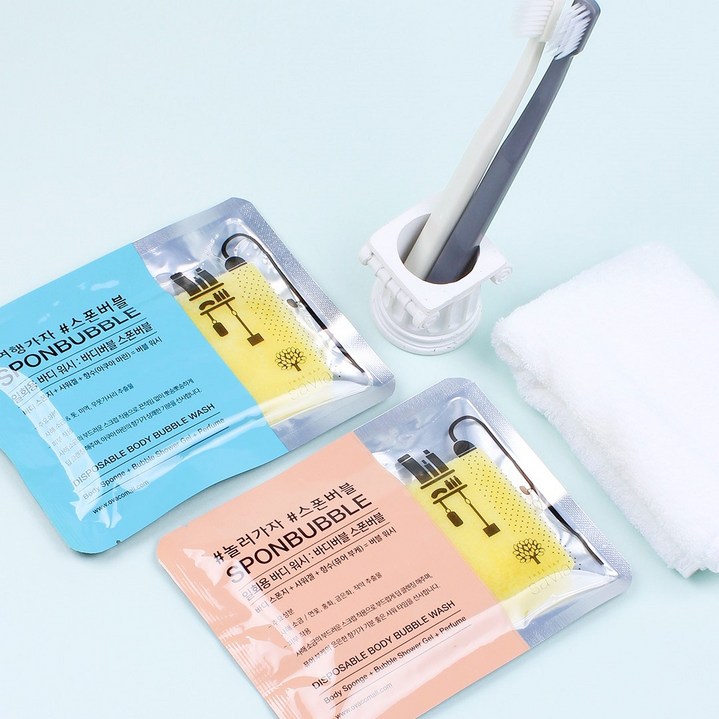 사비아 바디버블 스폰버블 일회용 샤워 스폰지 바디워시, 10매, 15ml
