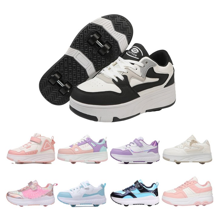 PHTEER 롤러슈즈 바퀴달린 운동화 바퀴달린 롤러슈즈 4륜 F03