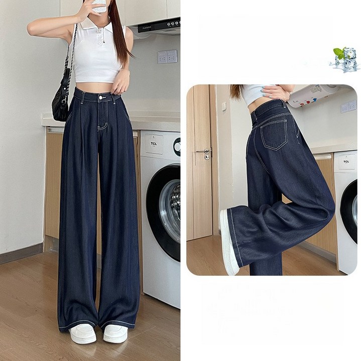 PETITBATH 텐셀 소프트 데님 팬츠 여 신상 여름 아이스 와이드 팬츠
