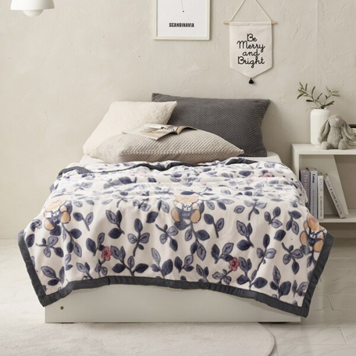 리빙룸 두툼한 리프 HR 양면 밍크 극세사 담요 150200