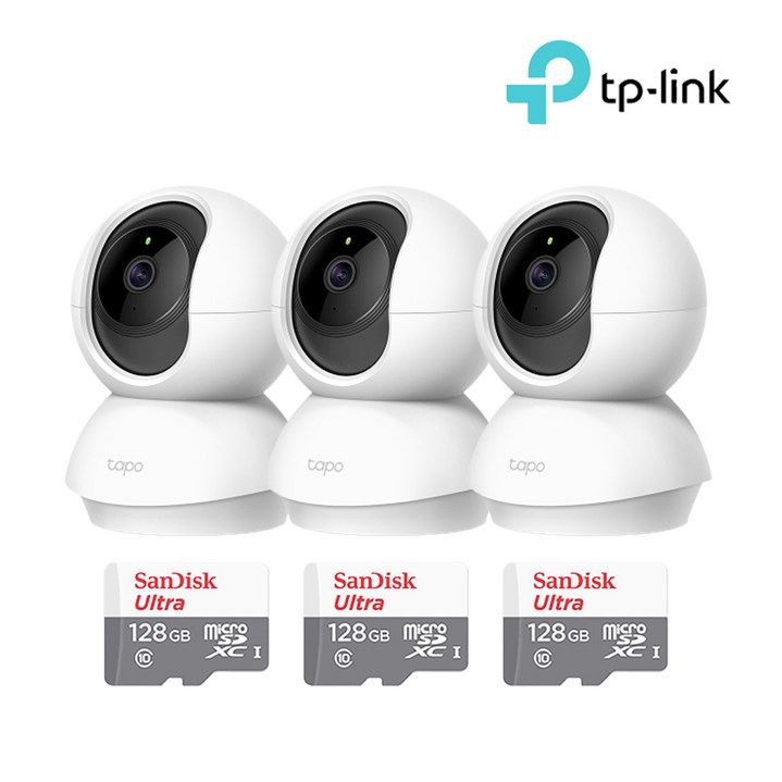 티피링크 TC71＋128GB SD카드 3팩 가정용 CCTV 3세트 홈캠 세트