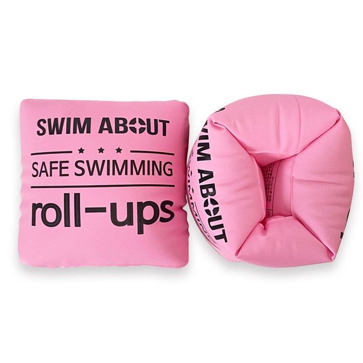 스윔어바웃 롤업 암링 튜브 + 수리패치, 핑크, 2개