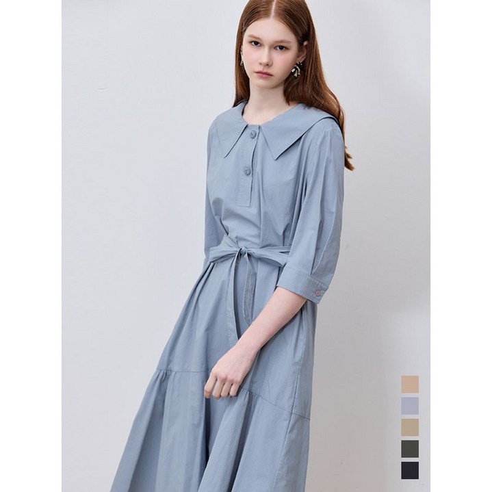 쉬즈미스 고퀄러티 에디션 빅 카라 벨티드 원피스  택가격  358000원