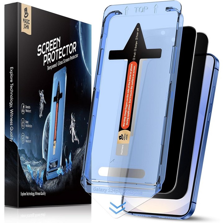 MAGIC JOHN 사생활 보호 강화유리 프라이버시 9H 고경도 풀커버 휴대폰 액정보호필름 + 이지툴 2p, 1세트