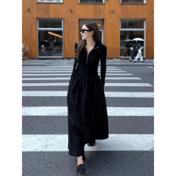 오브제원피스 우아한 복고풍 여성 경성 롱 의복