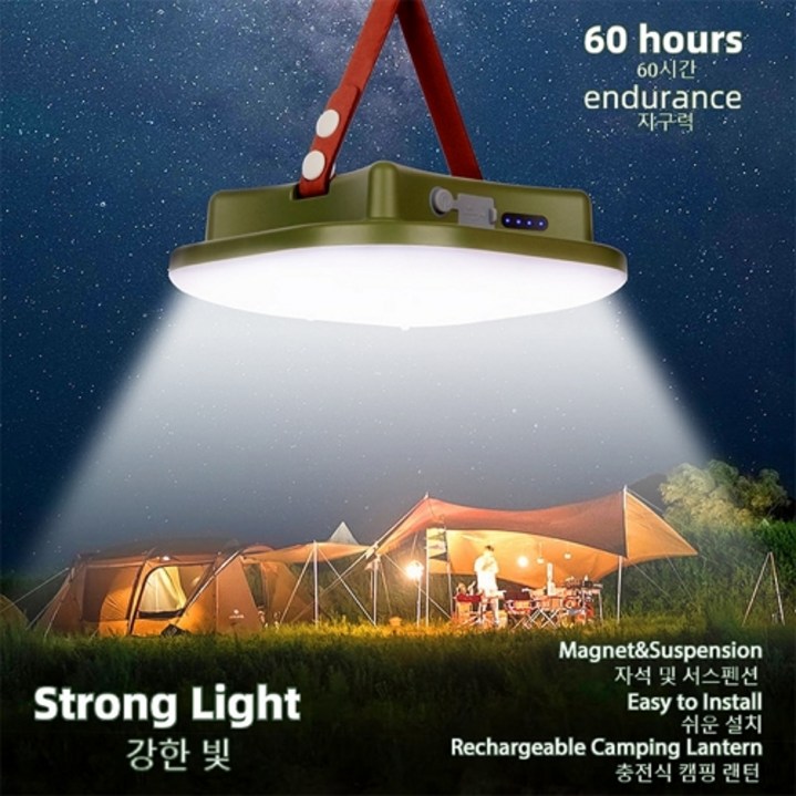 충전식 LED 캠핑 슈퍼 라이트 자석조절 야외조명, 1개, 80W MOS-LY01