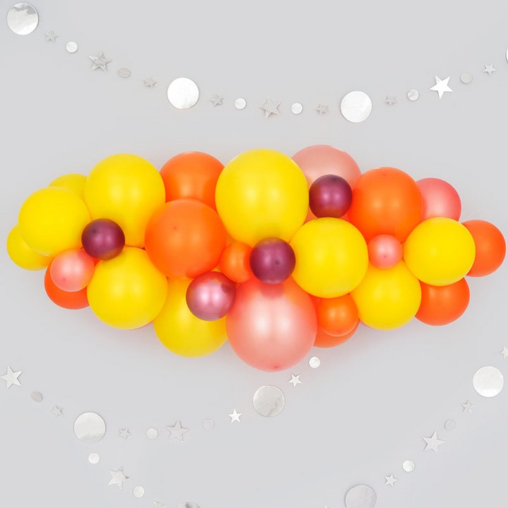 파티팡 풍선가랜드 만들기 세트 DIY 클라우드벌룬 오가닉벌룬 장식방법동봉 파티용품 파티풍선 클라우드풍선 생일파티 생일풍선, H008 옐로우오렌지, 1개