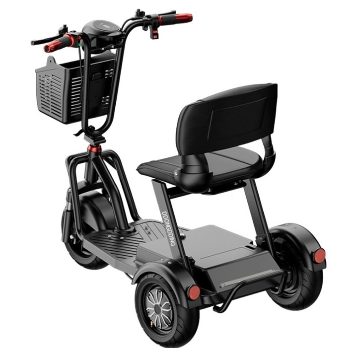 똥띵 접이식 세발전기자전거 어르신용 1인용 후진 노인 3륜 소형 삼륜 전동 자전거 전동차