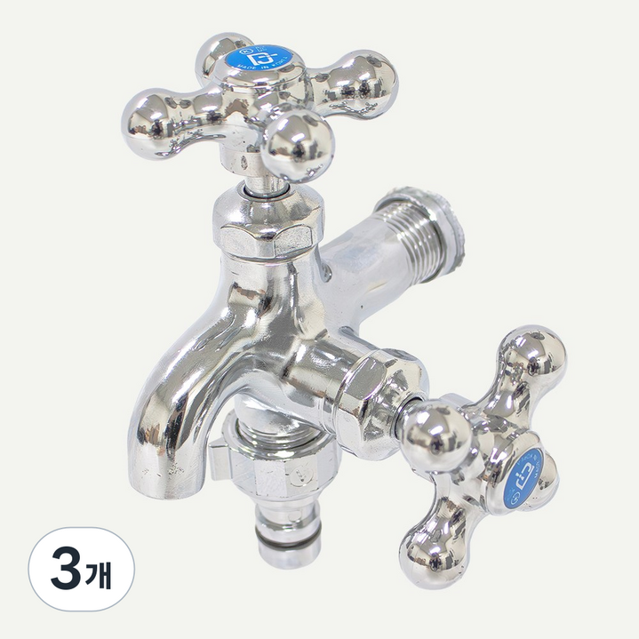 비욘드퍼니싱 국내생산 두갈래 가로 수도꼭지 KC, 3개