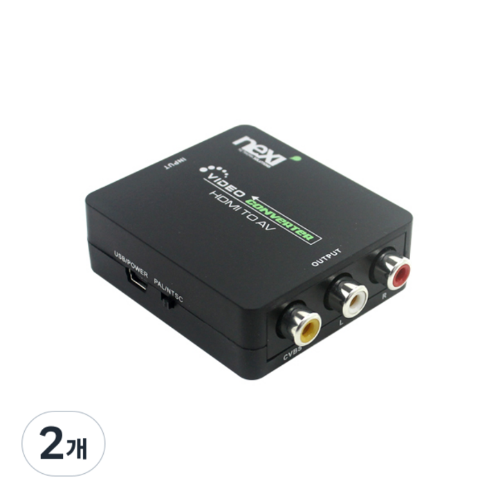 넥시 HDMI to AV 컨버터, NX-HD3RCA, 2개