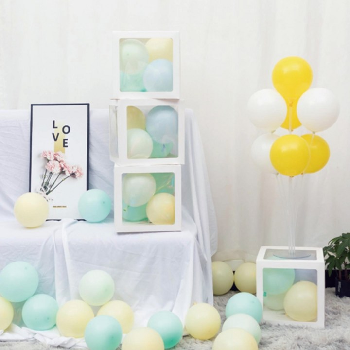 벌룬 데코 박스 화이트 4개세트이벤트,파티,풍선박스