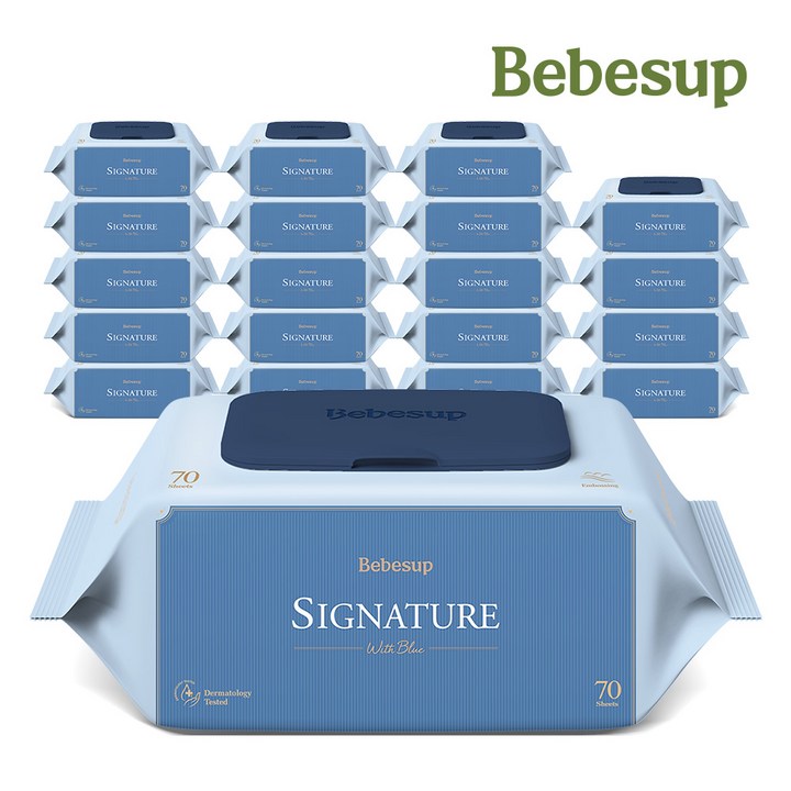 베베숲 시그니처 위드 블루 아기물티슈 캡형