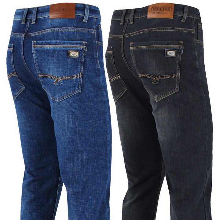 2장 더빅보스 남성용 겨울 SH 자수 청바지  겨울용 기모 남자 기본 데일리 일자 핏이 예쁜 데님 팬츠 B954