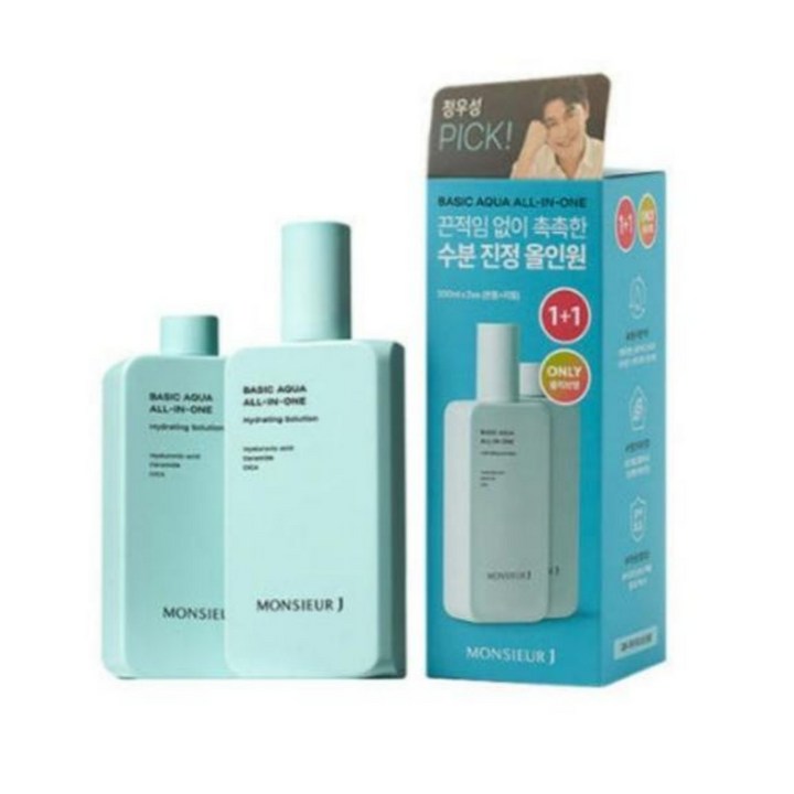 [무슈제이 본사] 뮤슈제이 베이직 아쿠아 수분 진정 올인원 200ml+120ml