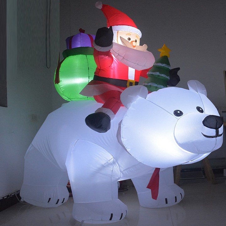 에어벌룬 크리스마스 에어벌룬 장식 북극곰 산타 무빙 LED 소품