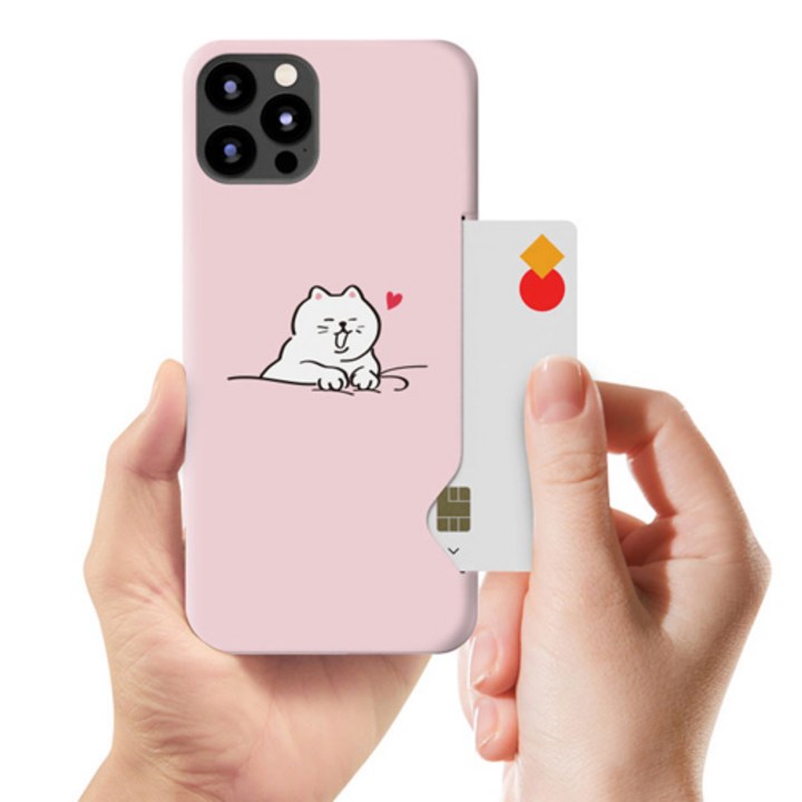 시안샵 TRY 카드하드케이스뚱냥이  아이폰13 12 11 MINI PRO MAX 7 8 SE2 XS XR