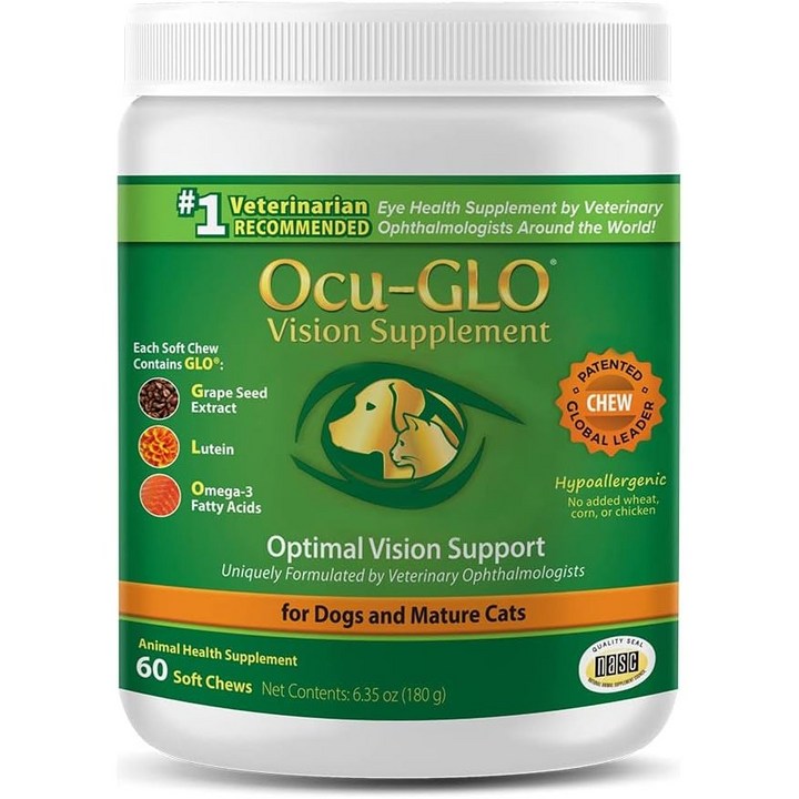 오큐클로 Ocu-GLO 고양이 눈영양제 강아지 눈영양제 60츄어블 X 1