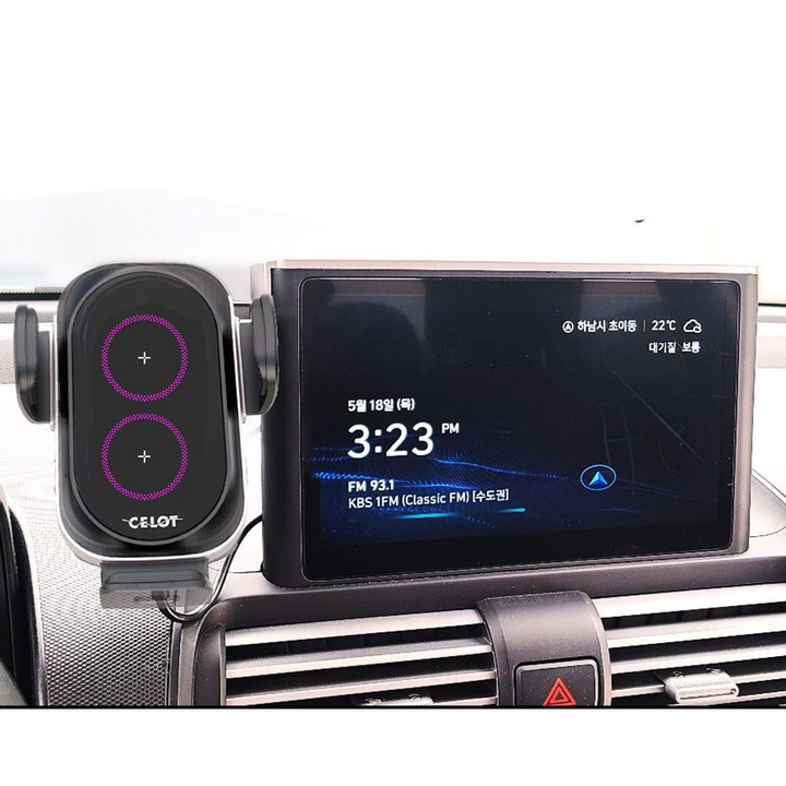 오클립 캐스퍼 8인치 전용 마운트 핸드폰 거치대 고속 무선충전기 세트구성 10.25인치 비호환