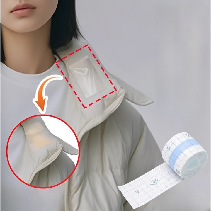 JD 화장품 패딩 셔츠 옷깃 모자 오염방지 투명테이프, 10개