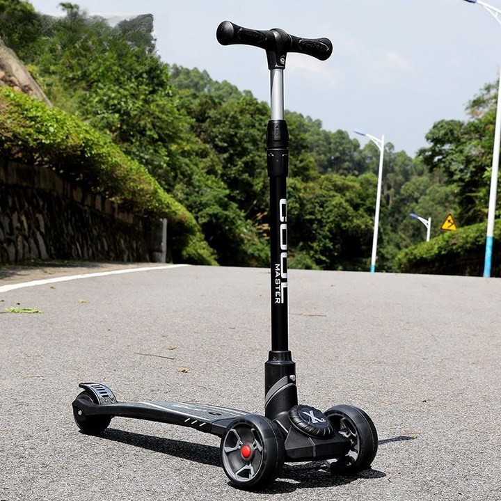 3발킥보드 높이조절 3륜 특대형 퀵보드 휴대용 성인용 씽씽카 발, C. 블랙, 1개