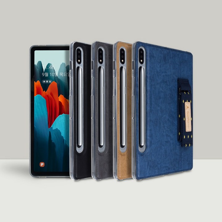 베토벤 갤럭시 탭S9 S10 플러스, 울트라, FE 핸드그립 케이스, 01-블랙