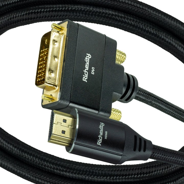 dvi케이블 리체비티 하이퀄리티 4K HDMI to DVI 케이블 HDMI2.0 DVI-D DualLink, 3M, 1개